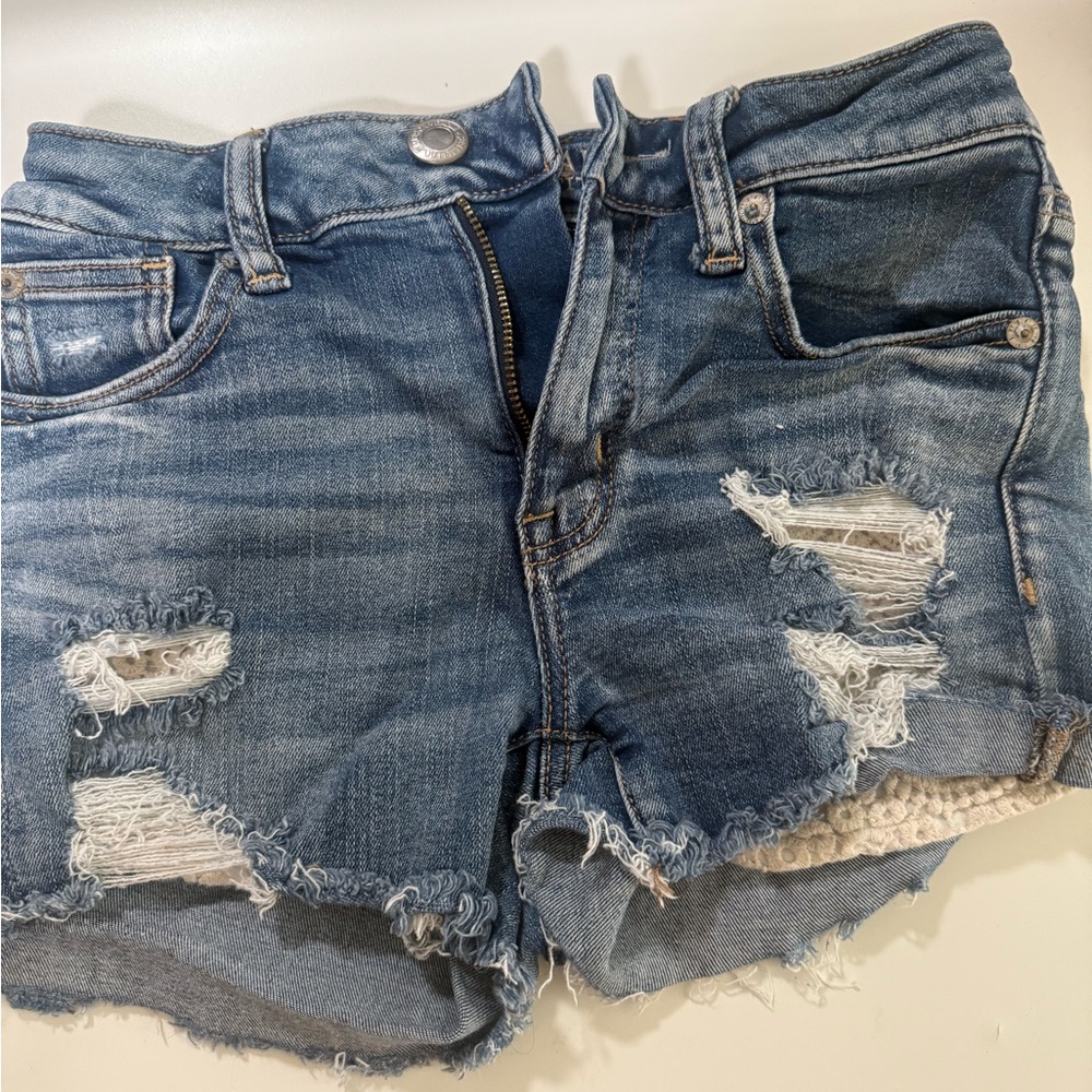 Distressed Denim Shorts